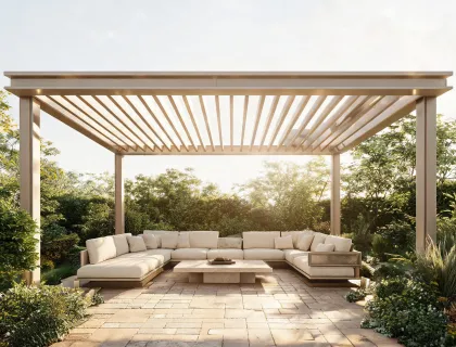 Sojag pergola over a lounge area