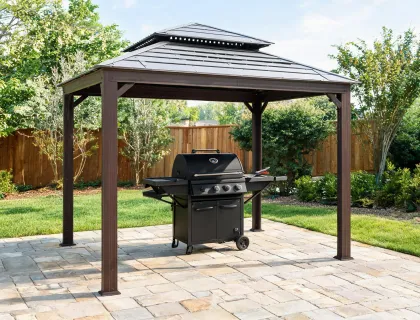 Grill gazebo with vented roof